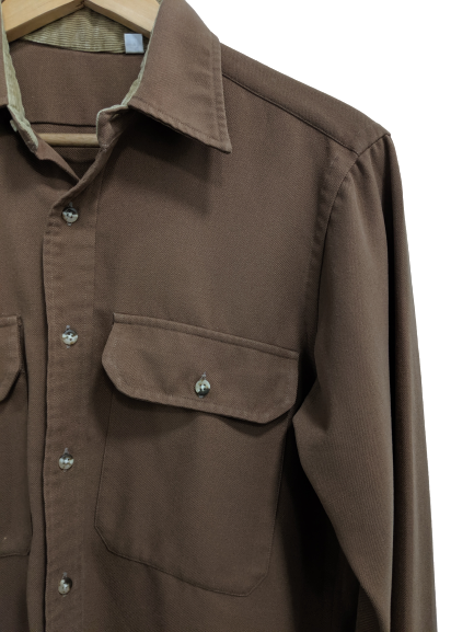 [M] Vintage Brown Long Sleeve Button-Up