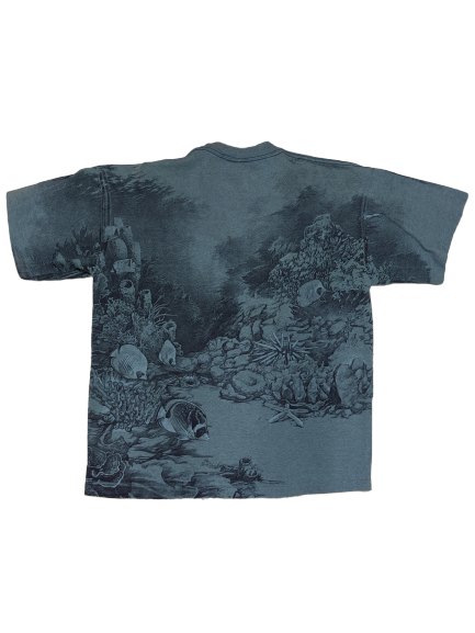 [XL] Vintage Underwater Dolphin Embroidered Tee