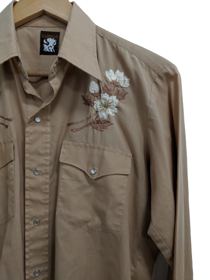 [M] Vintage Embroidered Western Shirt