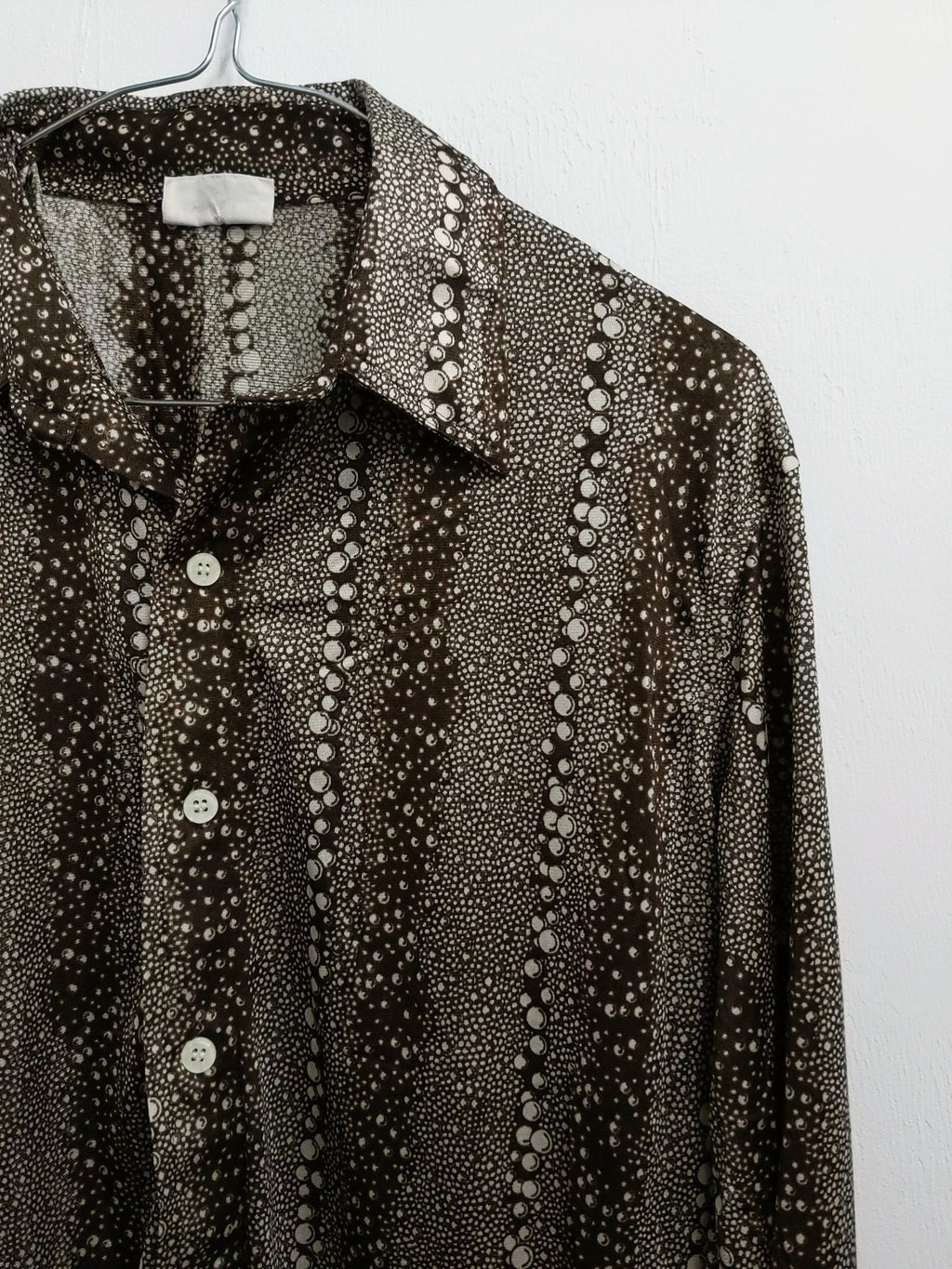 [L] 1970s Sears Novelty Print Nylon Shirt