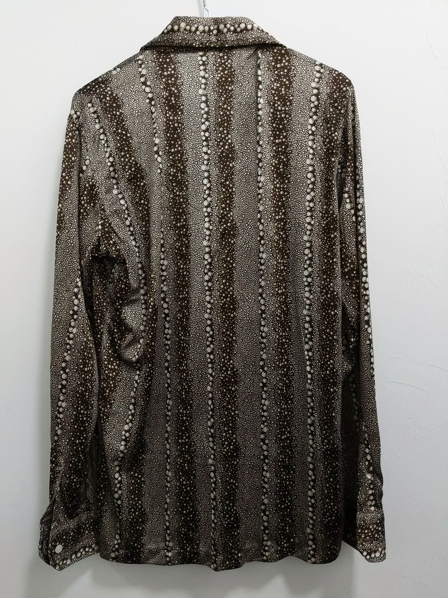 [L] 1970s Sears Novelty Print Nylon Shirt